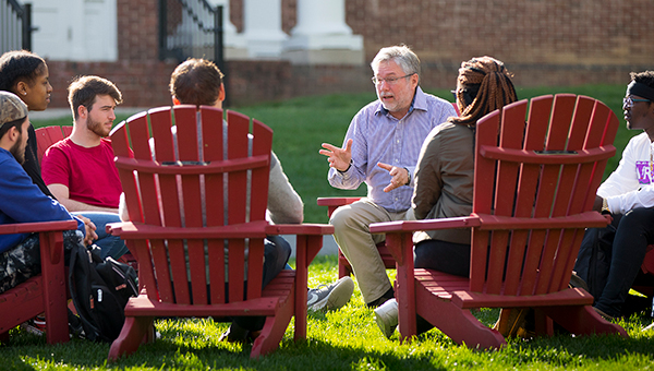 Class being held outside